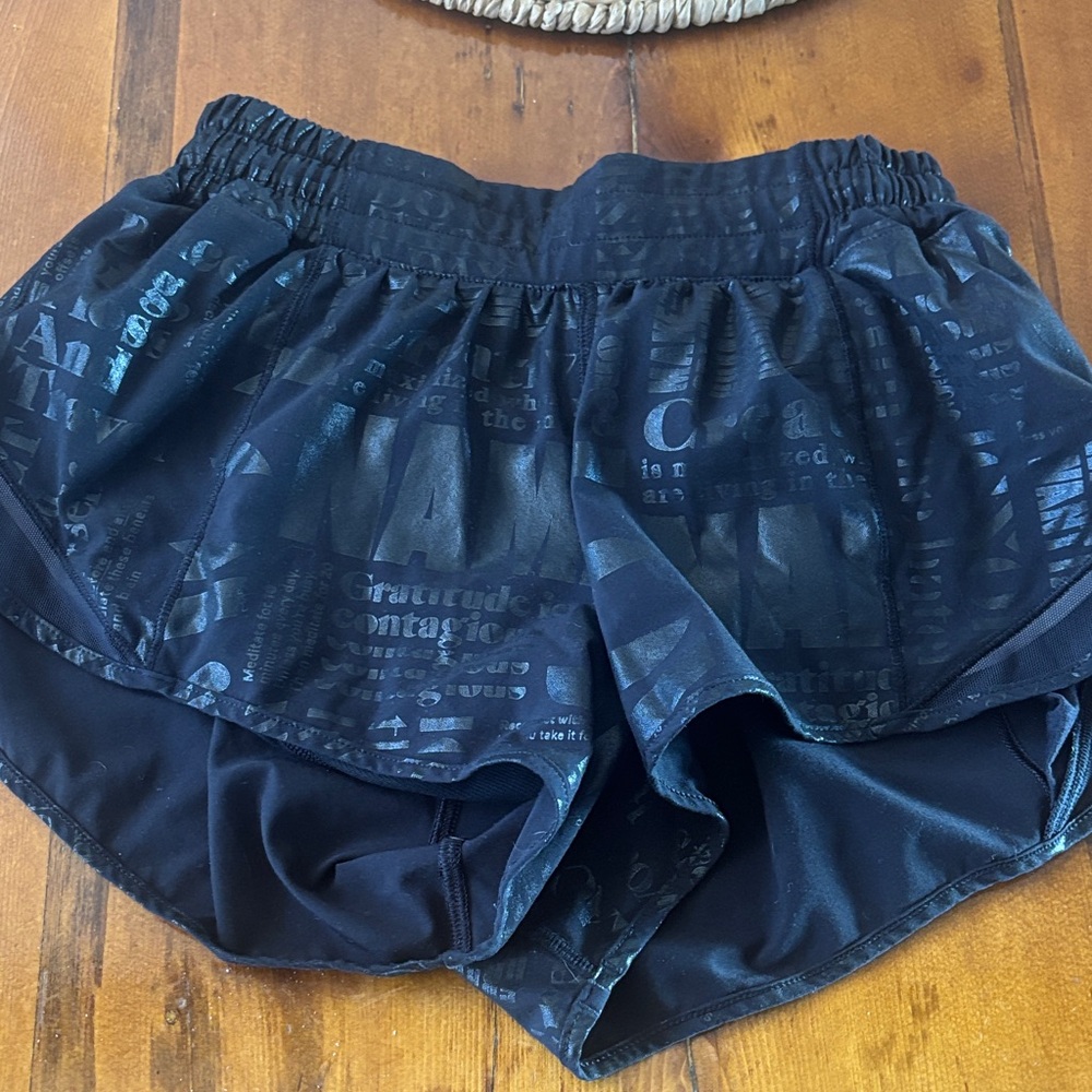 Black Graphic Lulu Lemon Women's Shorts